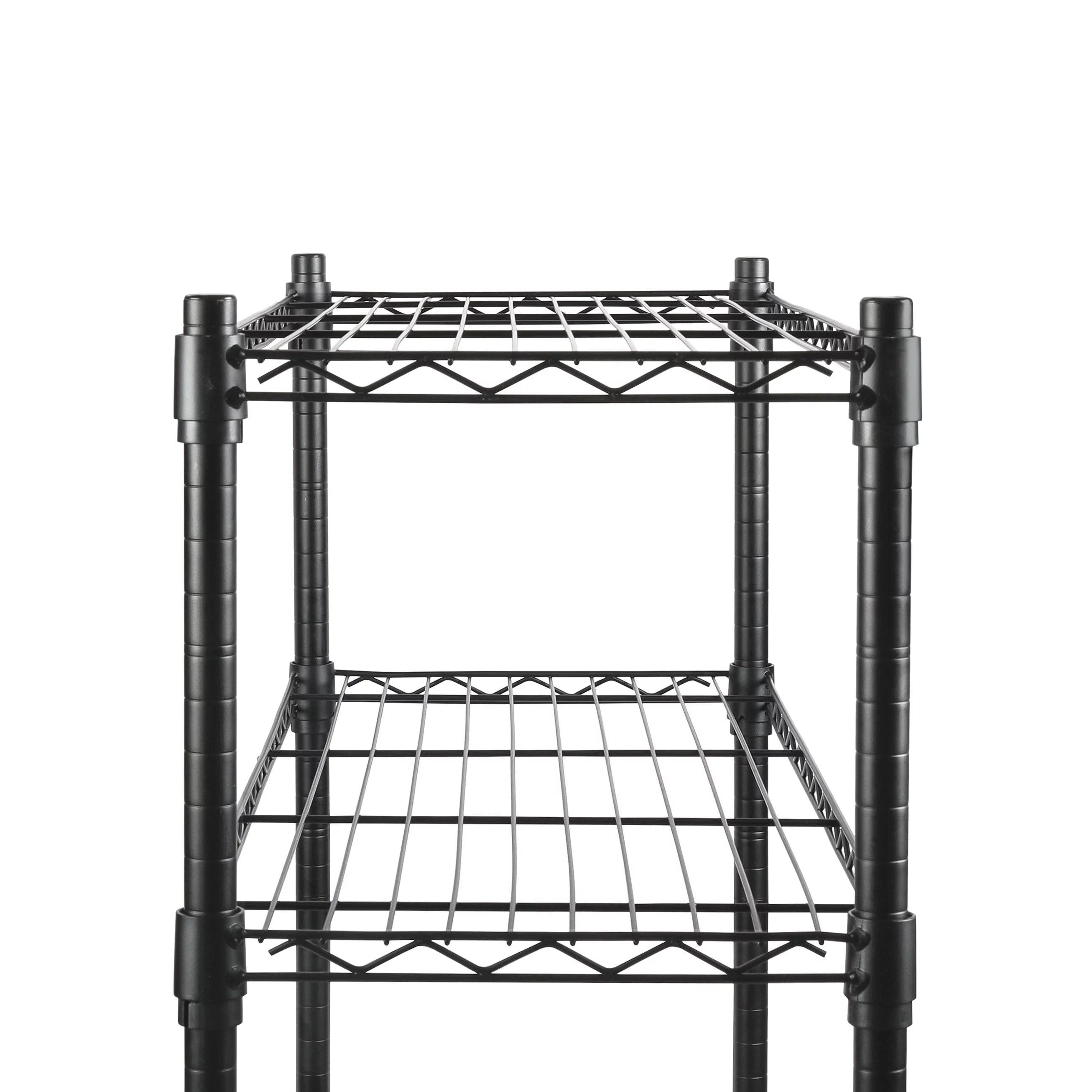 Black 4 Tier Wire Shelf Unit Q3118