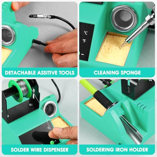 100W Digital Display Soldering Iron Station Kit with 2 Helping Hands G43453
