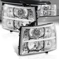 Chrome Housing Clear Lens Headlights Driving Signal Bumper Lamps R404