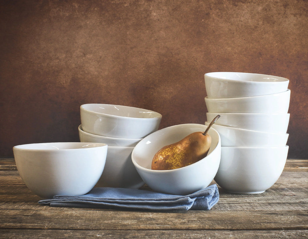 10 Pack White Ceramic 5.5" Cereal Bowls Set N93151