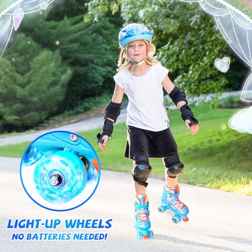 Adjustable Kids Roller Skates with 8 Light up Wheels K692262