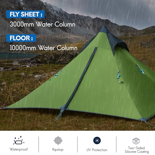 Ultralight 1 Person Backpacking Tent 3 Season Waterproof Ripstop Double Layer K716