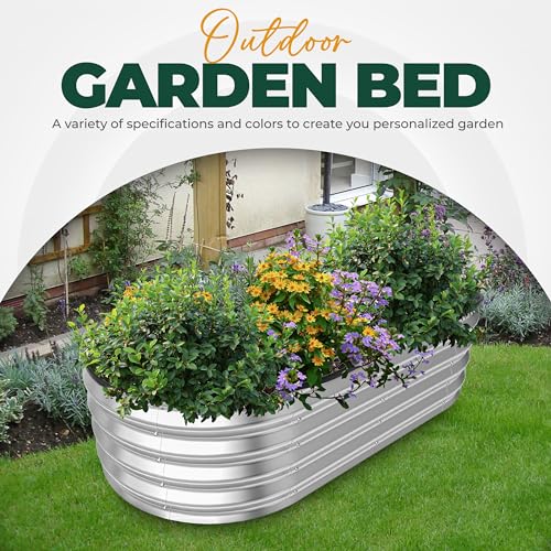 Dark Grey Metal Raised Garden Bed Kit 6x2x1ft H1412