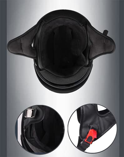 Motorcycle Half Helmet with Sun Visor Quick Release Buckle DOT Approved J415948