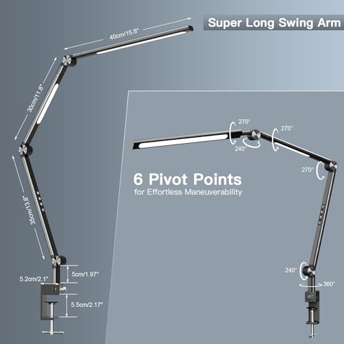 Black 18W LED Desk Lamp with Clamp Q6881