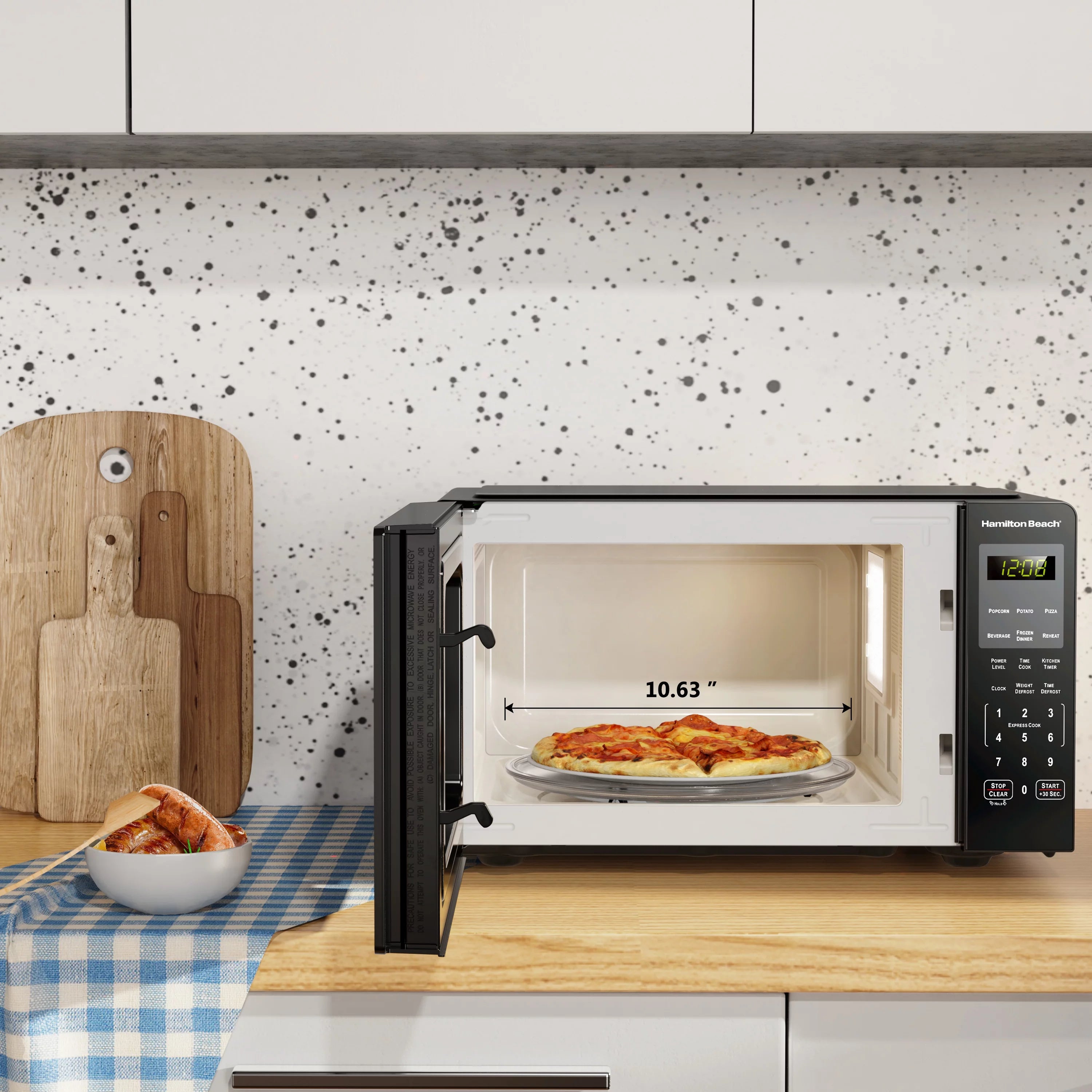 0.9 Cu ft Stainless Steel Countertop Microwave Oven O435