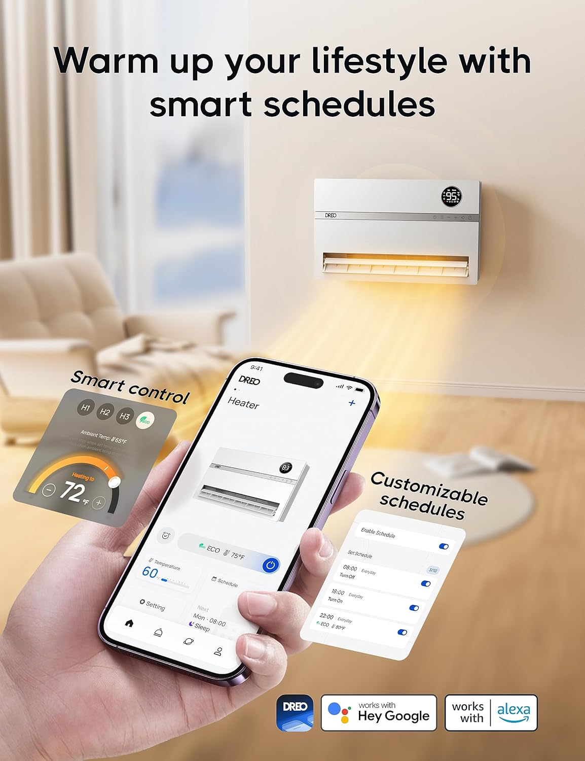 1500W Oil Filled Radiator Heater and 120° Oscillating Wall Mount Electric Space Heater Bundle U59683