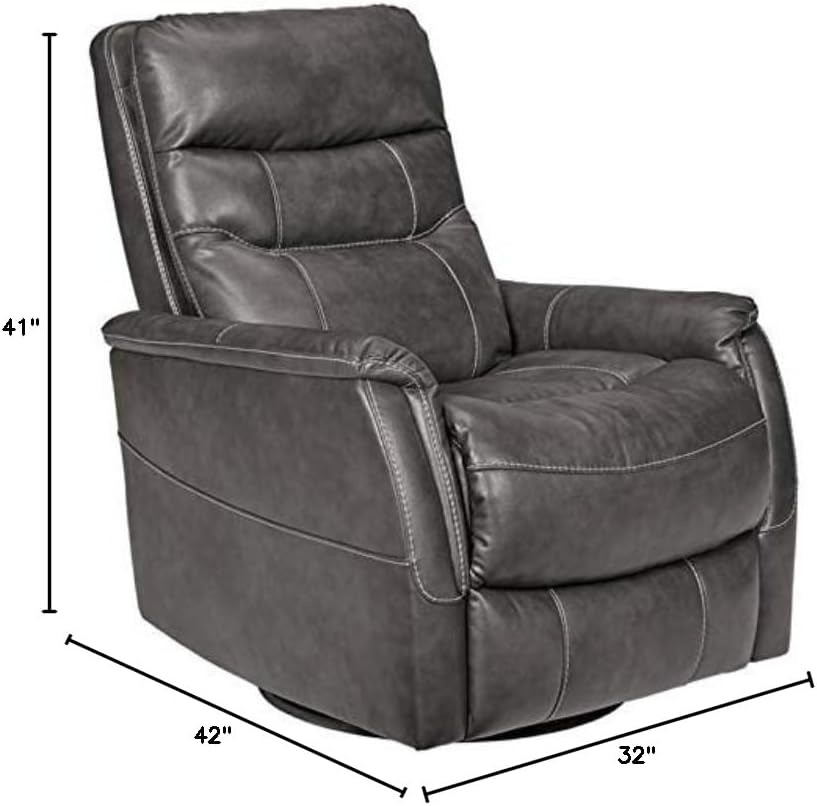 Dark Gray Swivel Glider Recliner Q943902