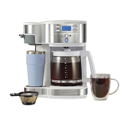 12 Cup Programmable Drip Coffee Maker & Single Serve Machine, Glass Carafe, White C564