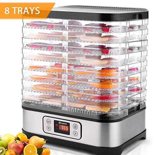 Food Dehydrator Machine with 8 Trays, 400W Digital Timer and Temperature Control, BPA Free J897