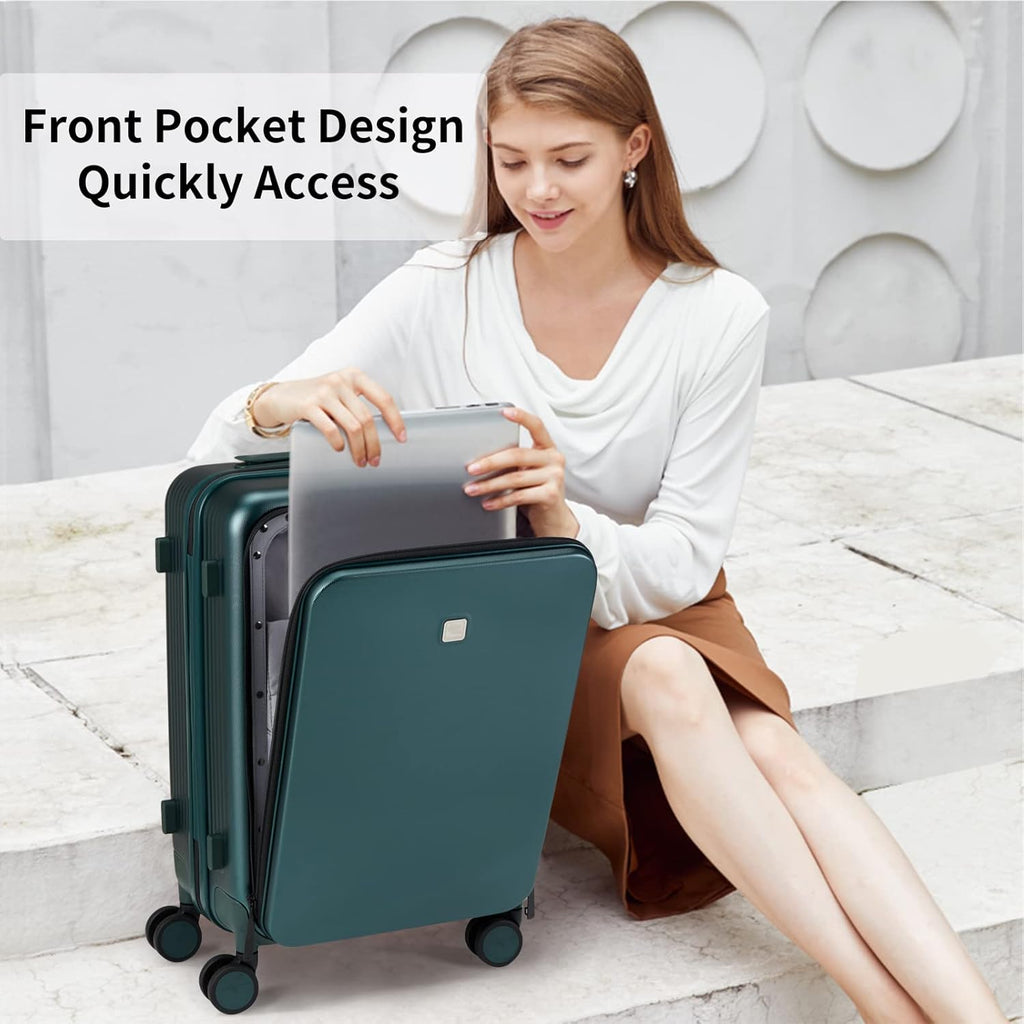 24 Inch Hard Shell Checked Luggage with Wheels and Lock T62612