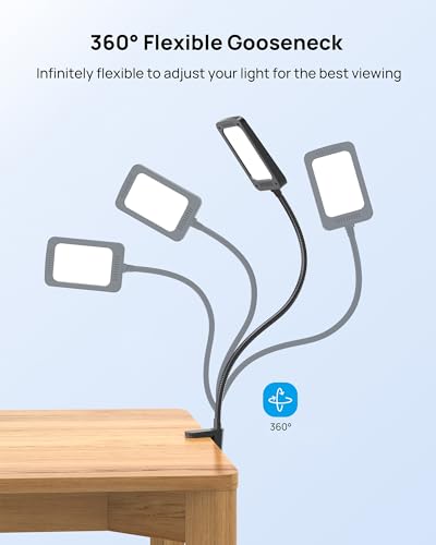 LED Desk Lamp with Clamp, 3-Level Dimmable, Flexible Gooseneck Q774