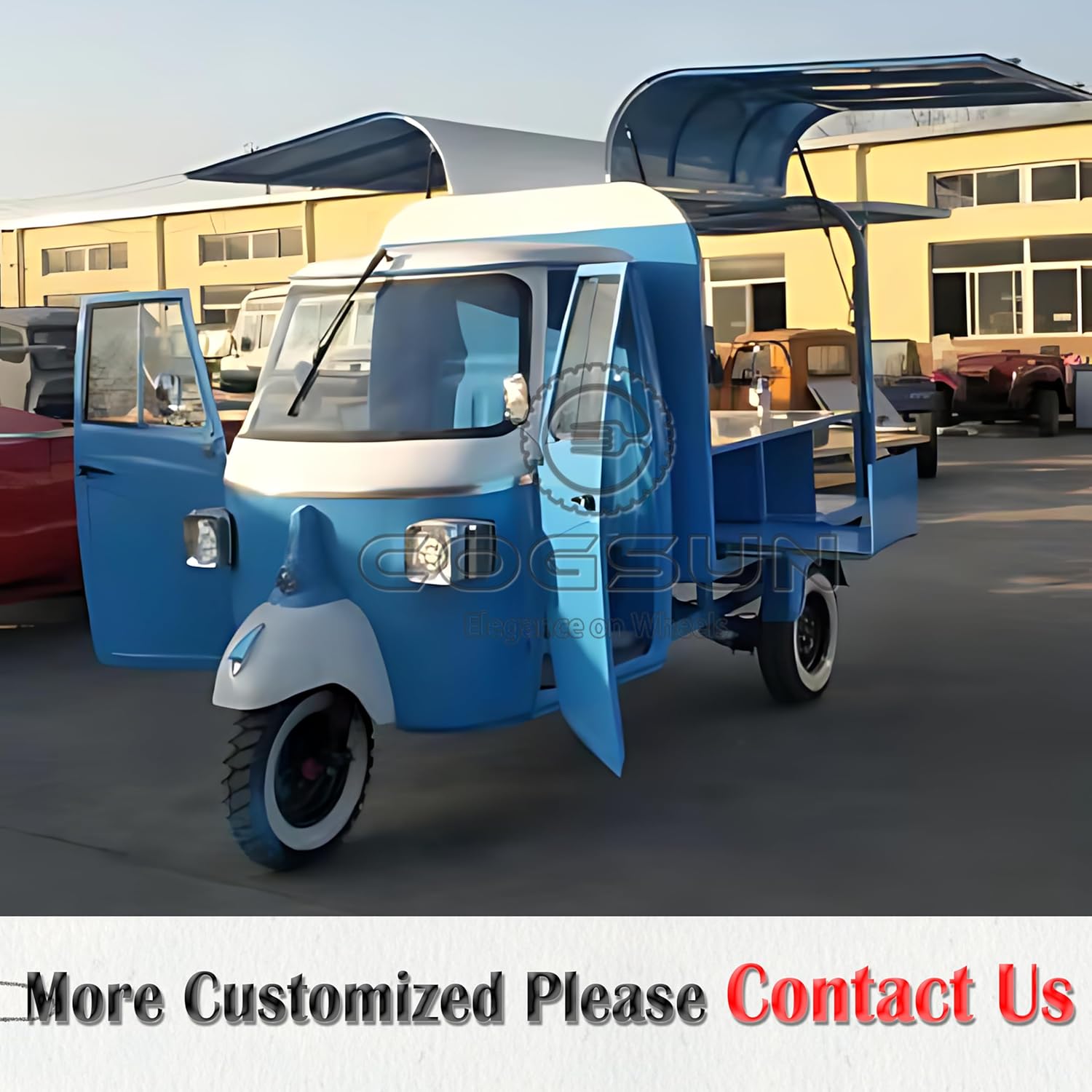 10.5FT Blue Food Trailer with 1 Compartment Sink O799