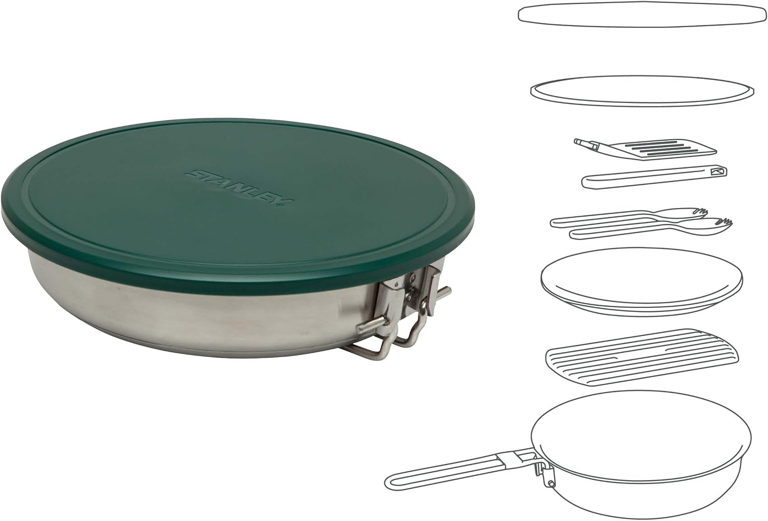9 Piece Stainless Steel Camp Cookware Set S204