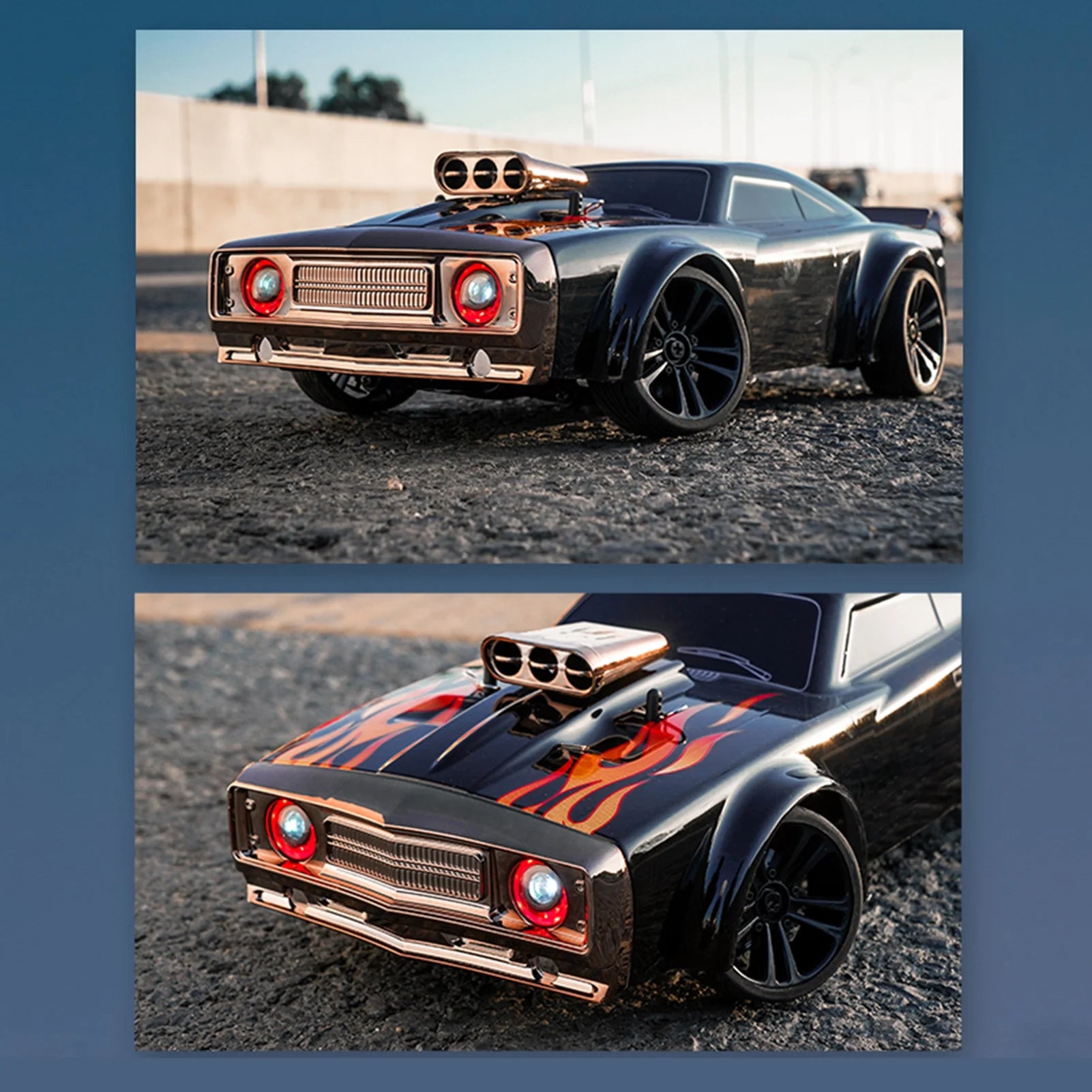 Remote Control Drift Car 2.4GHz 4WD 35kmh RTR with Angel Eye Headlights Z202