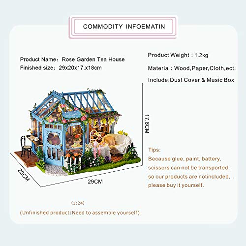 1:24 Scale DIY Dollhouse Kit with Furniture A164791