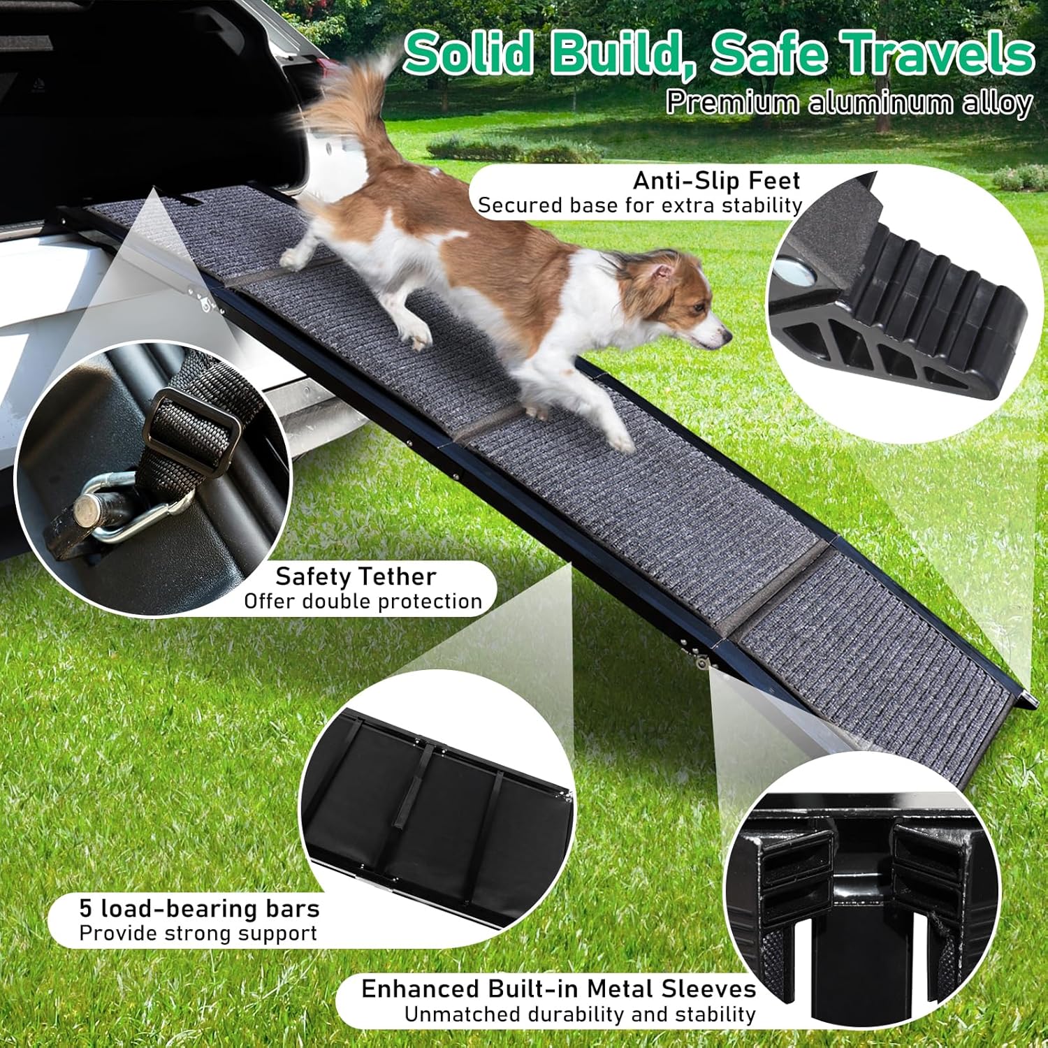 19.7" Wide 67" Long Folding Large Dog Ramp with Non-Slip Surface G630260