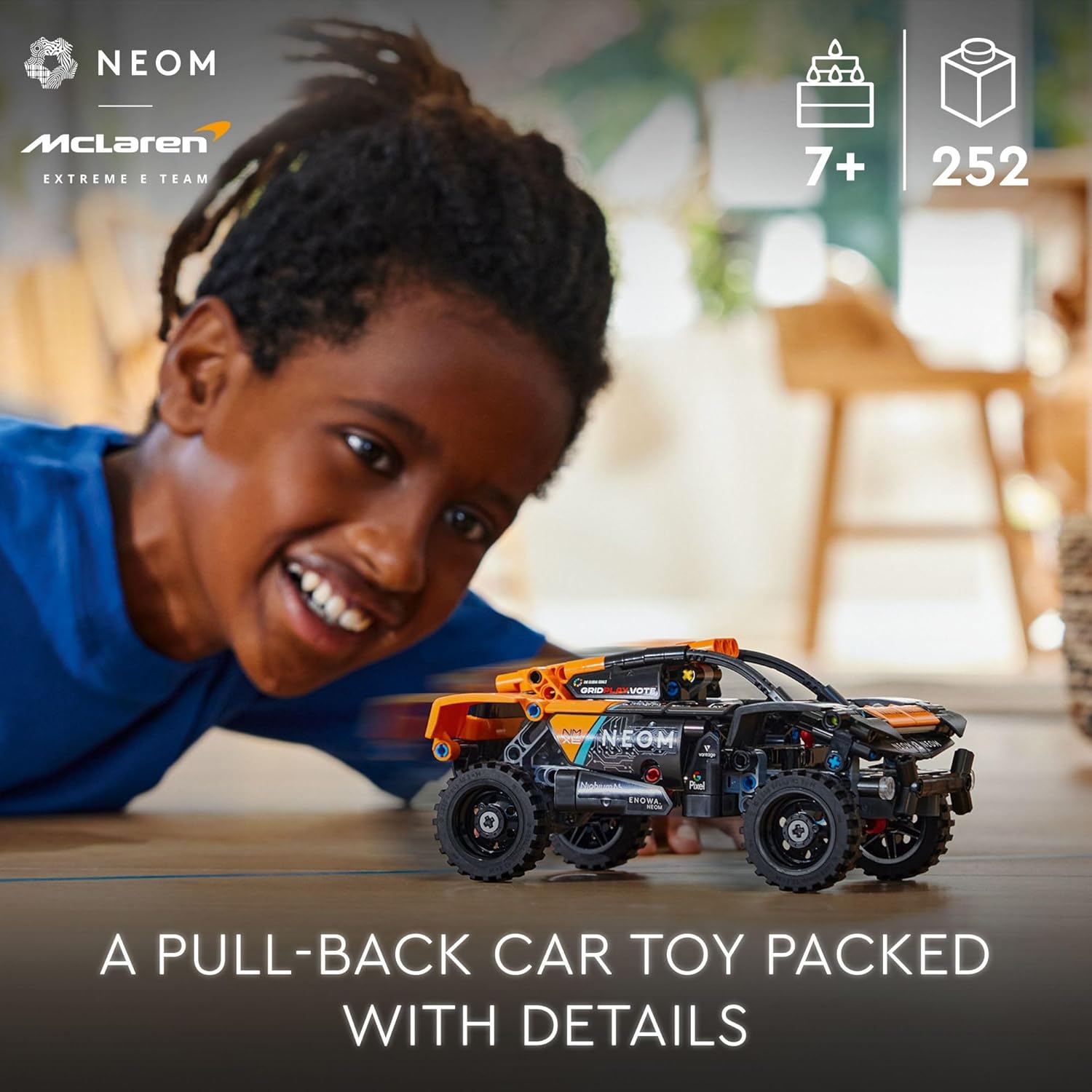 LEGO Technic NEOM McLaren Extreme E Race Car, Off-Road Pull Back Car Toy B78830