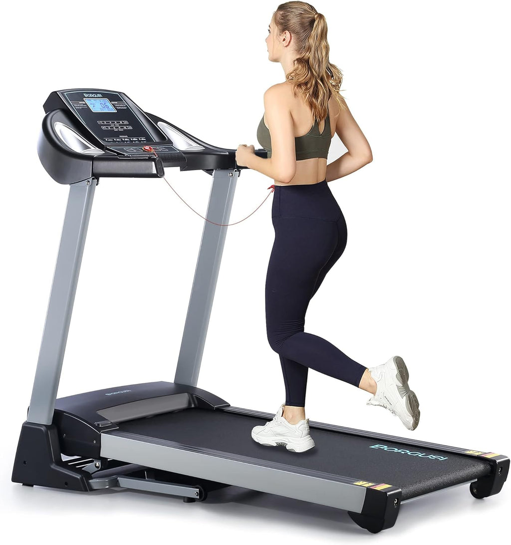 Folding Electric Treadmill with 15% Auto Incline, 350 LBS Capacity, 3.5 HP, 20" Wide Tread Belt, Max 10MPH Speed L6006