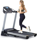 Folding Electric Treadmill with 15% Auto Incline, 350 LBS Capacity, 3.5 HP, 20" Wide Tread Belt, Max 10MPH Speed L6006