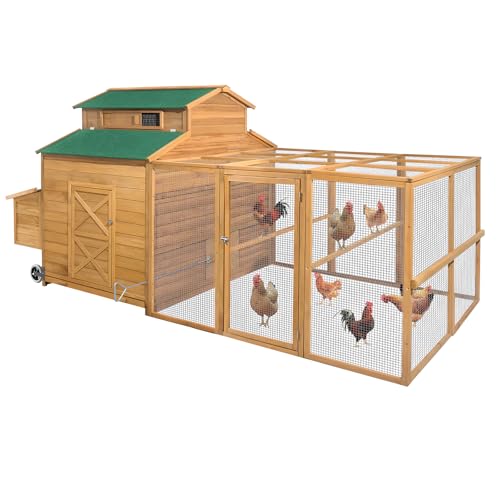 112" Large Wooden Chicken Coop with Chicken Run & Nesting Box S2990