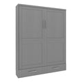 Queen Size Gray Solid Wood Murphy Wall Bed A5539