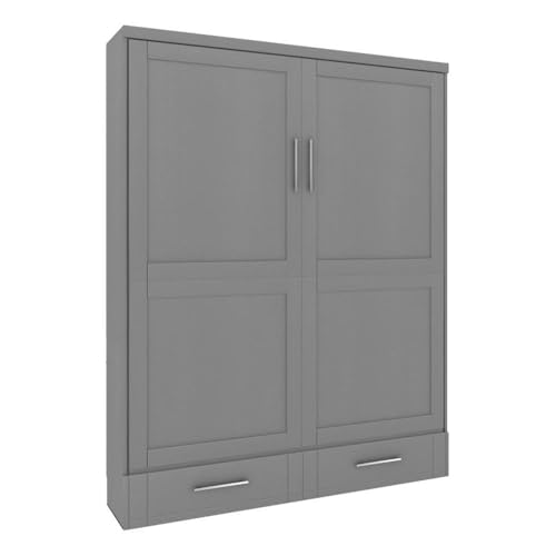 Queen Size Gray Solid Wood Murphy Wall Bed A5539