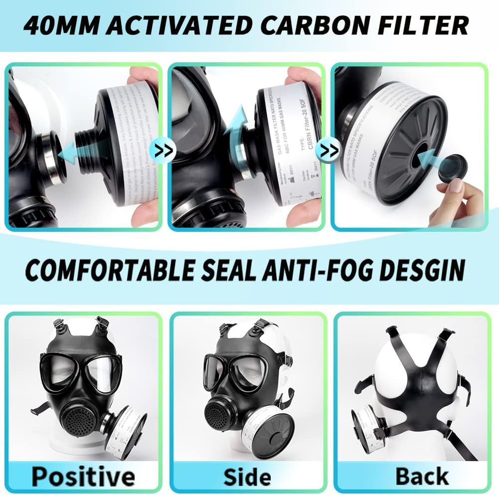 40mm Activated Carbon Filter Tactical Respirator Mask Z777511