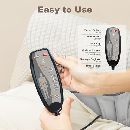 Beige Massage Chair Pad with Heat and Vibration Motors R270