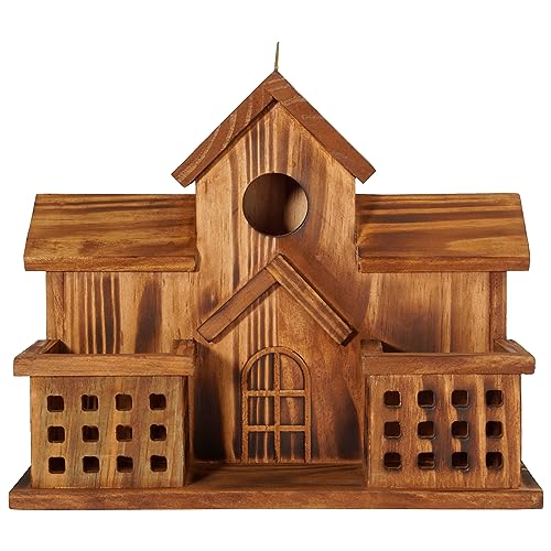 3 Hole Hanging Birdhouse with Bird Feeder T69056