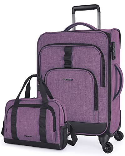 Black Expandable 20 inch Carry on Luggage with Spinner Wheels Z780491