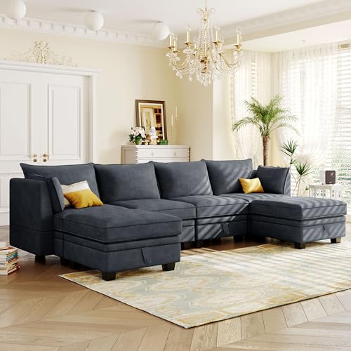 Beige Chenille 2 Piece L-Shape Modular Sectional Sofa T4007