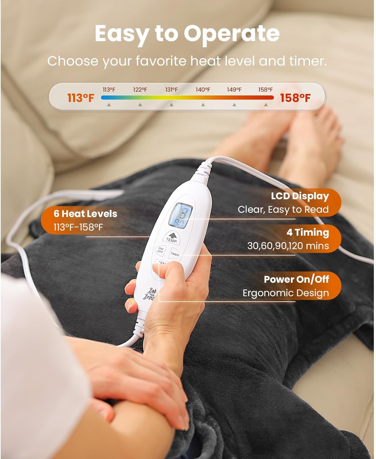 Weighted Electric Heating Pad, 24"x34" J93535