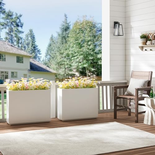White 38Lx10Wx30H Heavy Outdoor Planter Box L344