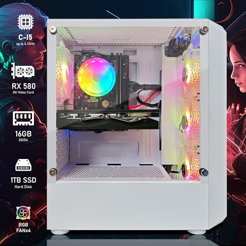 Gaming PC Desktop, GeForce RTX 2060 Super 8G, Intel Core I7 8th up to 4.1GHz, 16G DDR4, 1T SSD, WiFi 6, RGB Fan x6, Windows 11 Home Z997