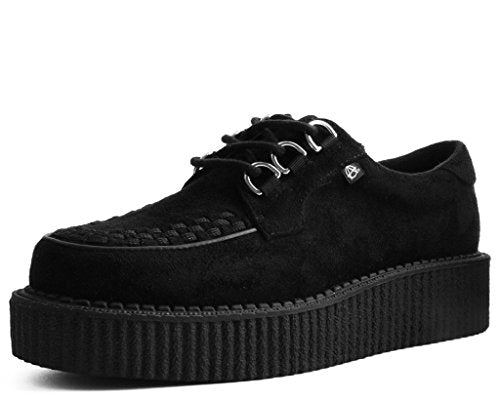 Black Faux Suede Creeper Shoes J8963