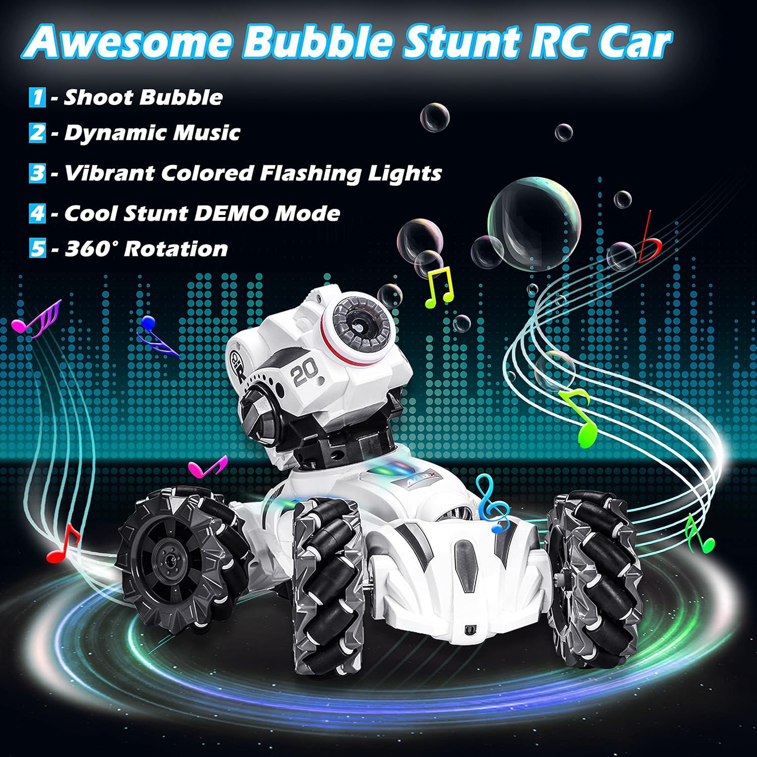 4 Head RC Tank Car Shoots Nerf Bullets Bubble Spray U15068