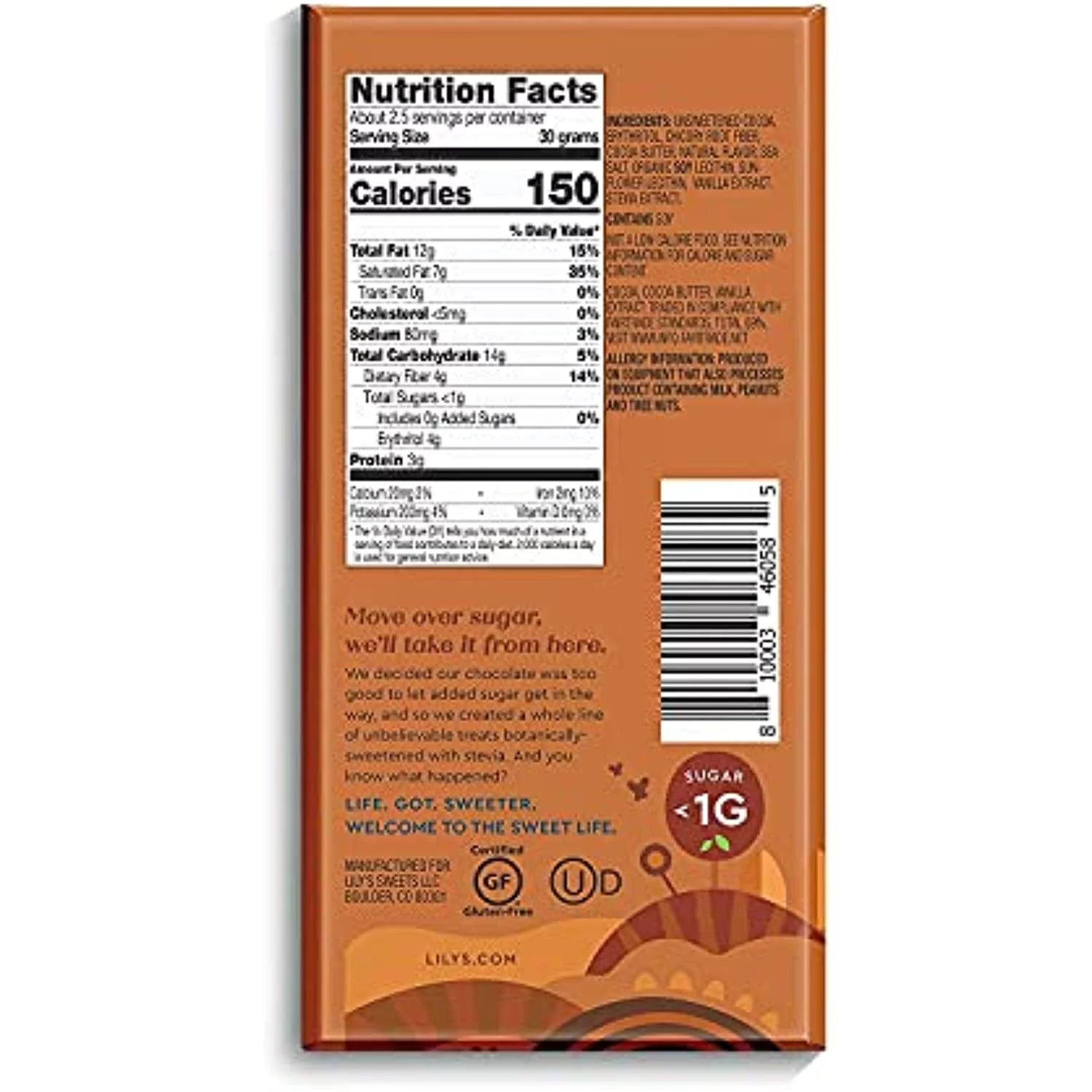 Extra Dark Salted Caramel Chocolate Bar 70% Cocoa 2.8 ounce 12-Pack C6697