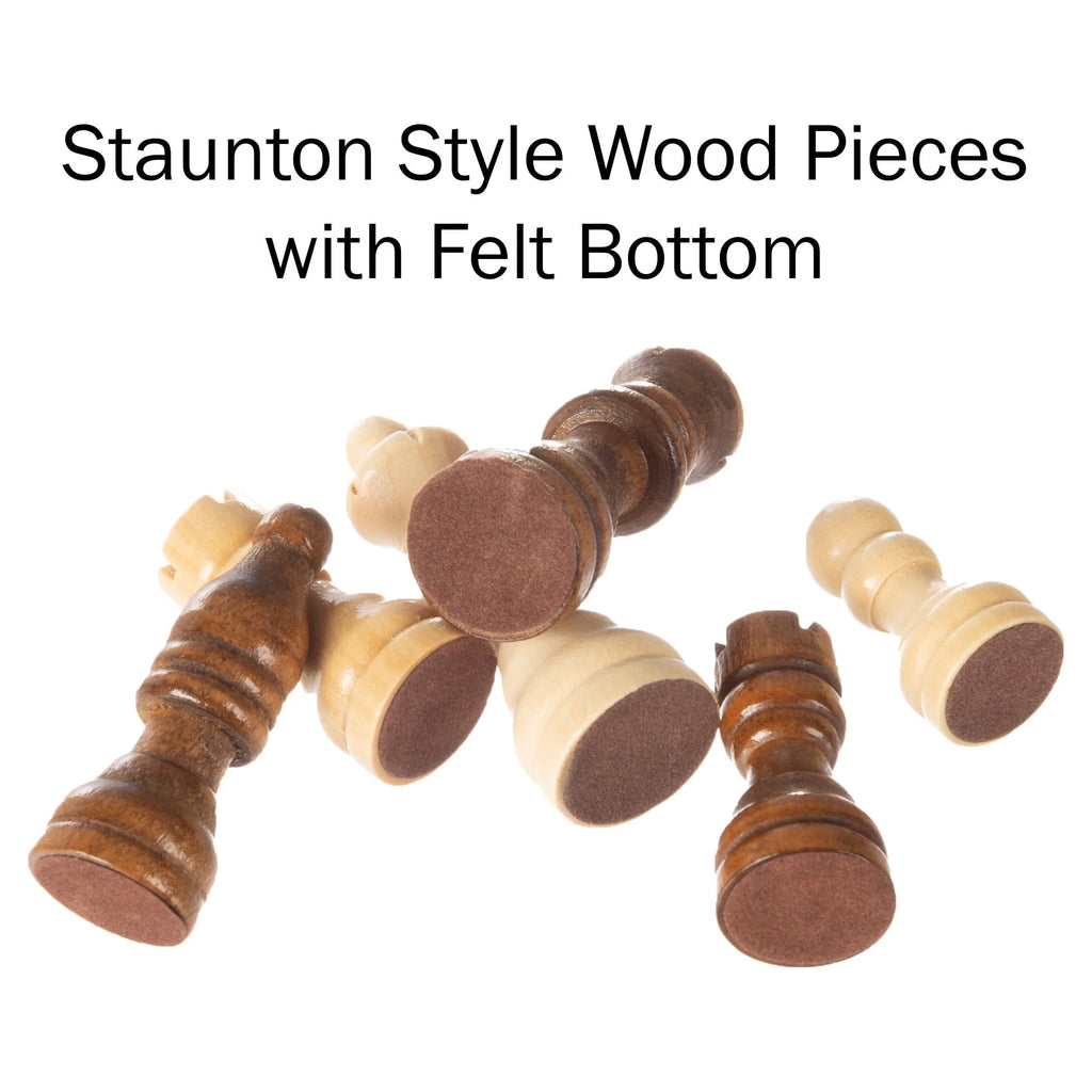 Wooden Book Style Chess Board with Staunton Chessmen D980