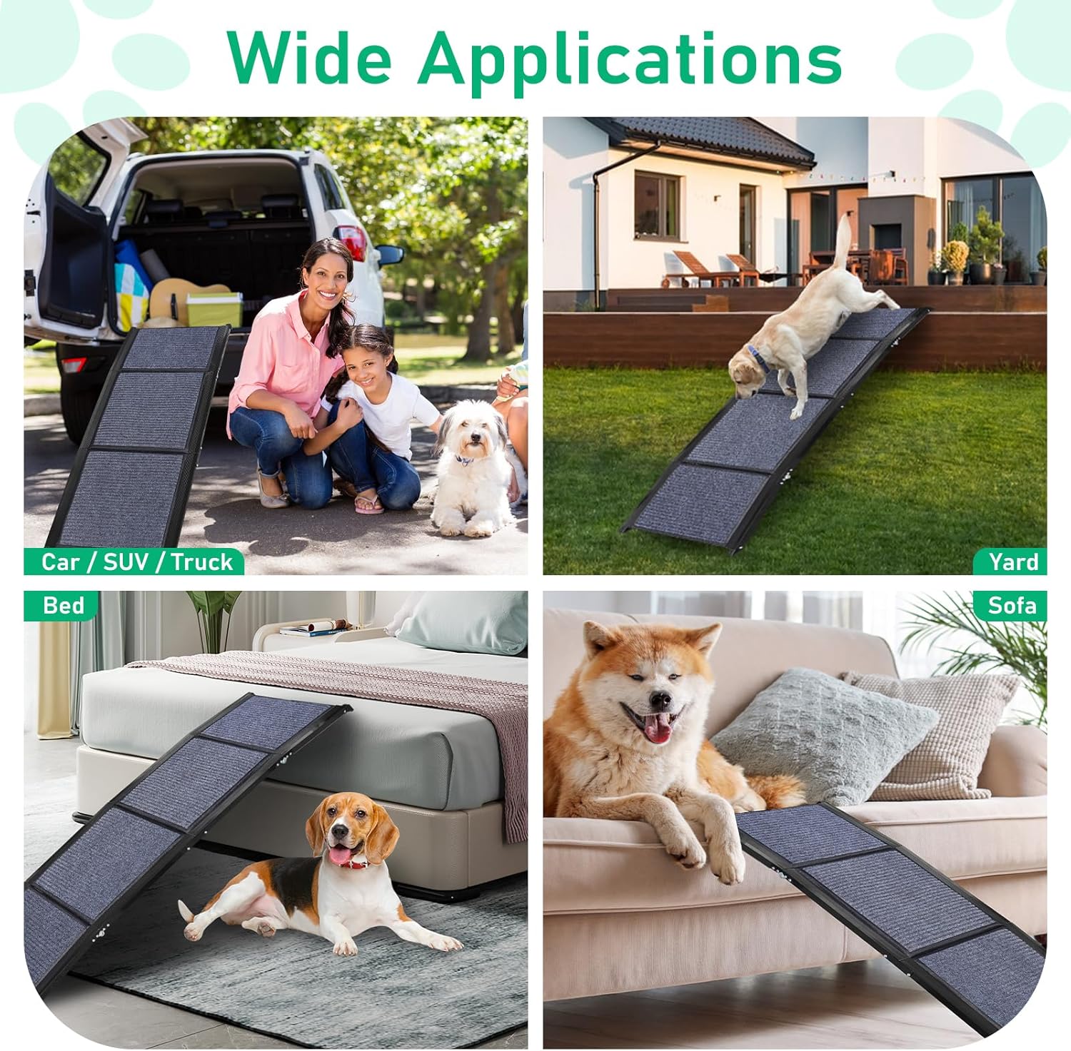 19.7" Wide 67" Long Folding Large Dog Ramp with Non-Slip Surface G630260