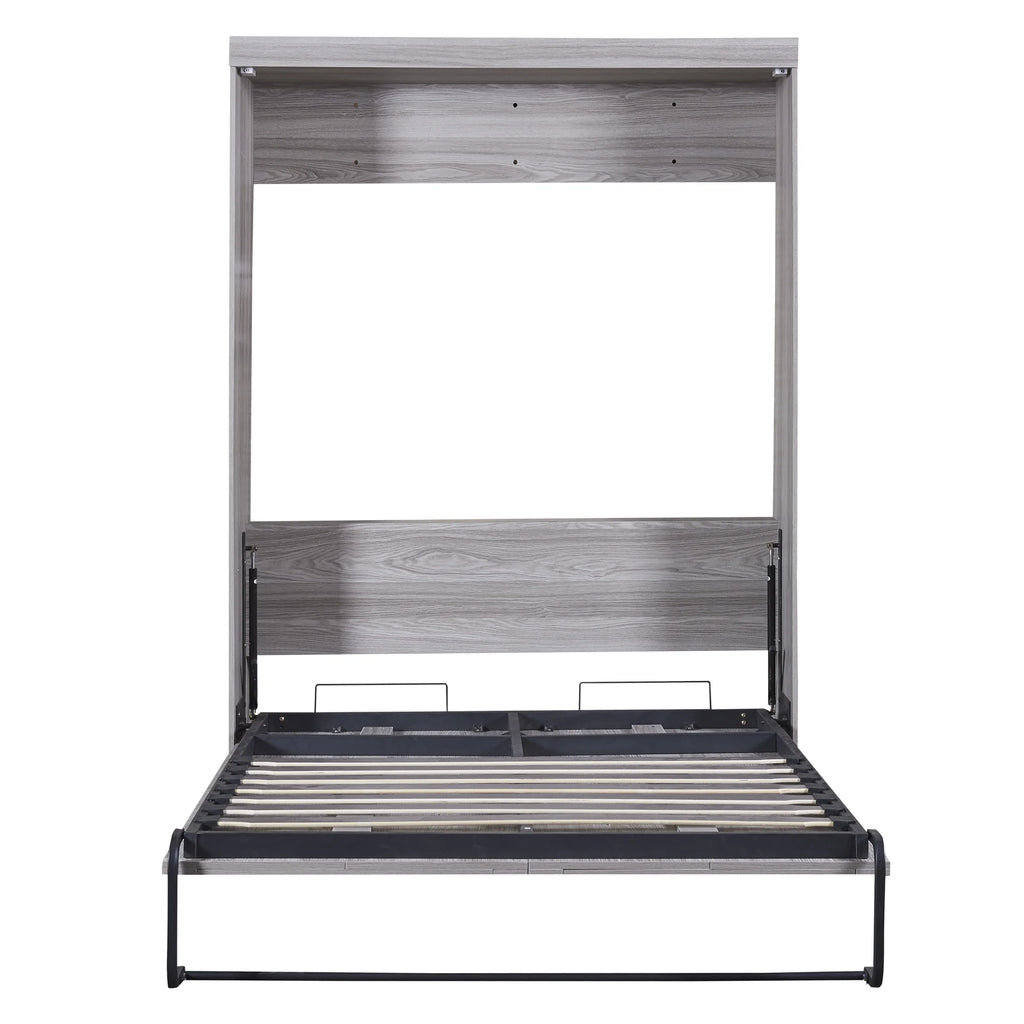 Gray Pine Wood Full Size Murphy Bed Z216575