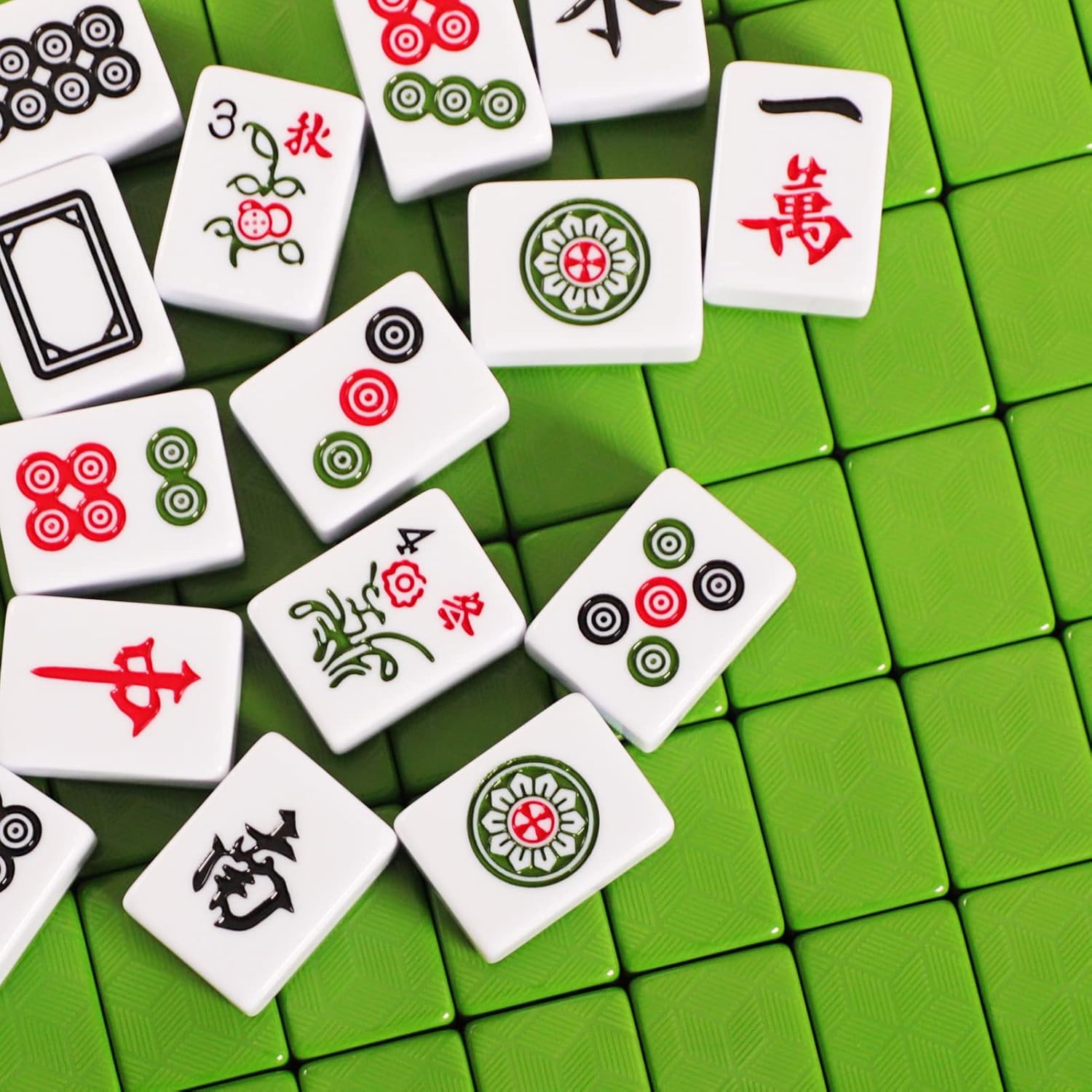 X-Large 1.6" Durable Melamine Mahjong Tiles with Carrying Case M86574