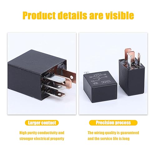 2 PCS 5-pin Relay, 12V/24V 30A Automotive Relay L86650