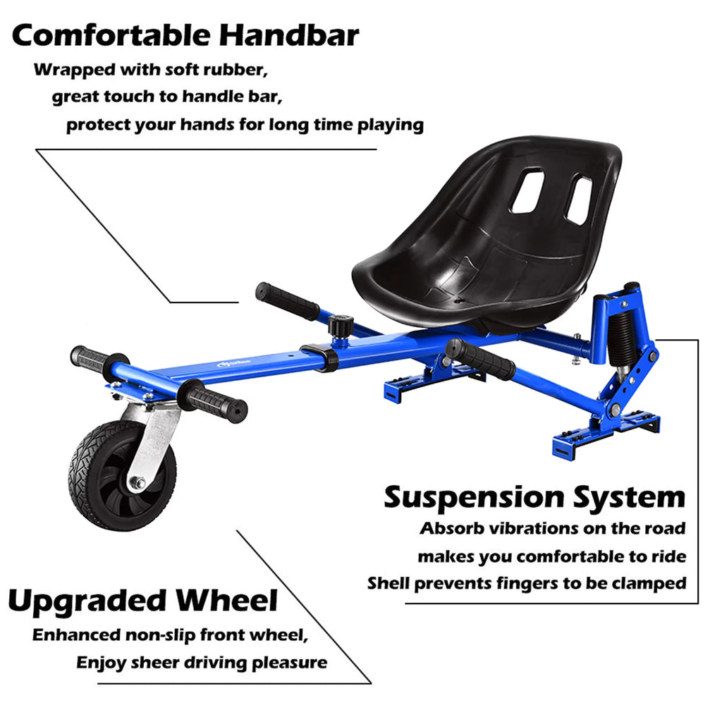 Blue Hoverboard Go Kart with Off-Road Tire and Shock Absorber T50166