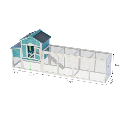 120'' Large Wooden Chicken Coop with Run X929044