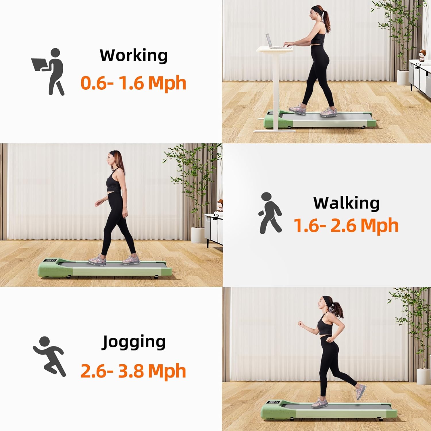 Walking Pad Under Desk Treadmill with LED Display W169373