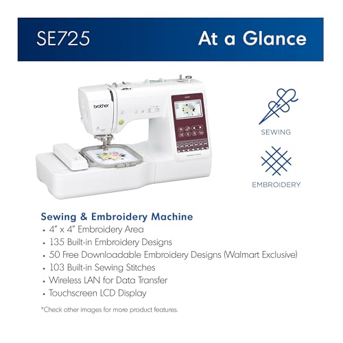Computerized Sewing and Embroidery Machine with 4 x 4-inch Embroidery Area F8279