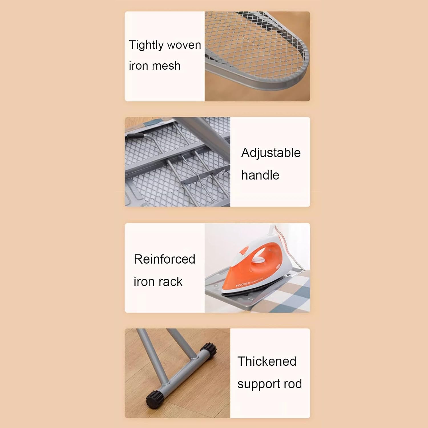 Compact Full-Size Folding Ironing Board with Iron Stand L181887