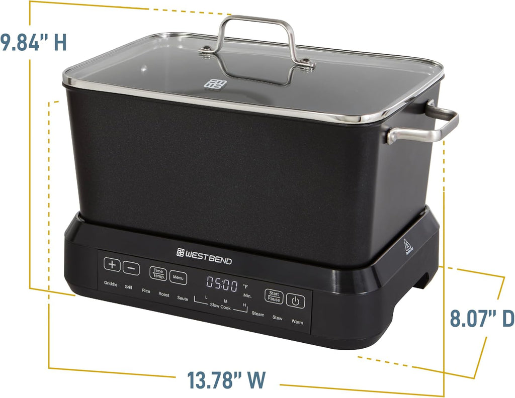 6-Quart Black Non-Stick Slow Cooker F109