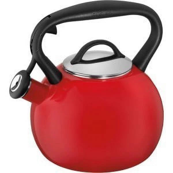 Red Porcelain Enamel on Steel Tea Kettle Y522828